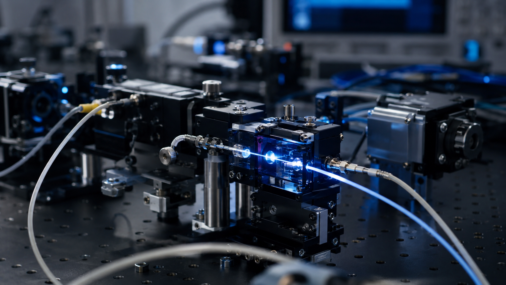 Blue Glow Optical Laboratory Bench