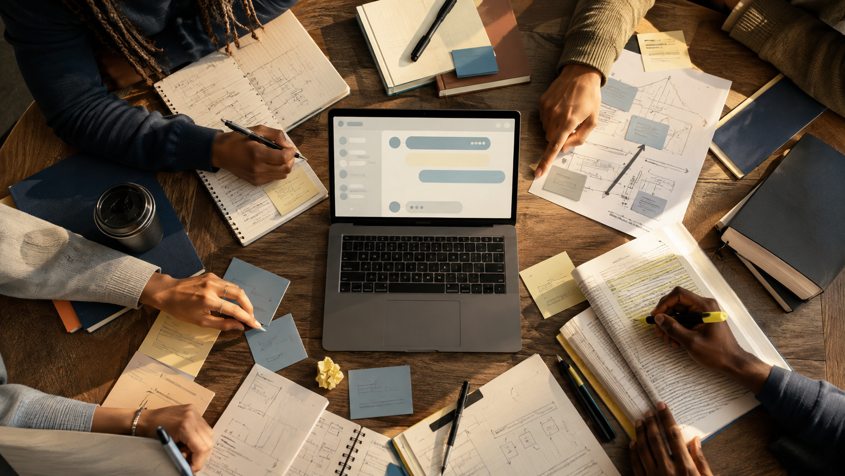 The Way Students Use AI May Matter More Than Which AI They Use Collaborative Study Session Around Laptop