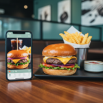 Competence cues strengthened sharing across 22,475 fast-food Facebook posts A smartphone displaying a generic fast-food social media post beside a restaurant meal