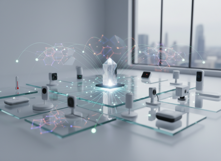 Connected IoT devices communicating through a secure dynamic network