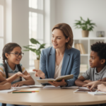 Teacher and student social-emotional skills showed a moderate link across 264,642 participants Teacher supporting students during a classroom discussion about social and emotional learning