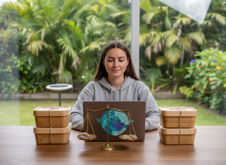 Student in an online mindfulness study examining environmental and equality decisions