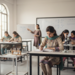 Confidence and support predicted STEM intentions among 920 female students in Pakistan Female students studying STEM subjects with support from a teacher in a science classroom.