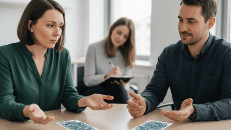 Adults considering ambiguous social choices while another person observes their interpretation.