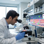 Lab-grown vascularised skin reproduced key features of allergic inflammation Researcher examining a vascularized human skin assembloid in a tissue-engineering laboratory